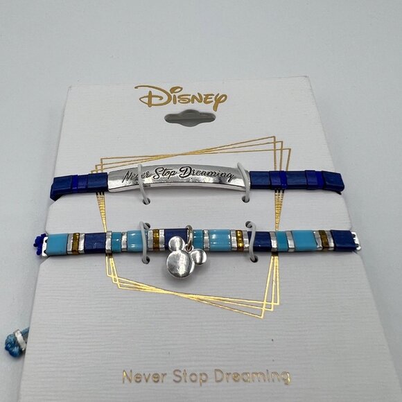 Unwritten Disney Mickey Adjustable Bracelet Duo Set in Blue MSRP $55 NWT - Picture 5 of 5